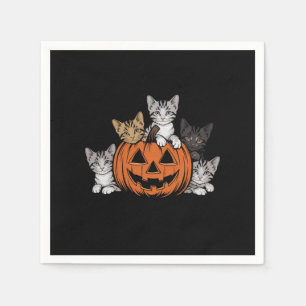 Retro jaren 90 kat Halloween spookseizoen Servet