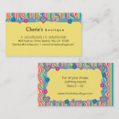 Rétro jaune de carte de visite de coeur de mode (Devant / Derrière)