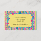 Rétro jaune de carte de visite de coeur de mode (Dos)