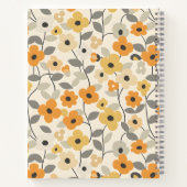 Retro Jaune Floral Motif Monogramme Journal (Dos)