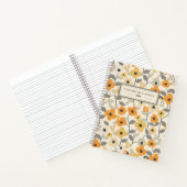 Retro Jaune Floral Motif Monogramme Journal (Intérieur)