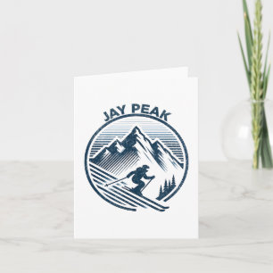 Retro Jay Peak Vermont Skien Skiloper Blauw Vintag Kaart