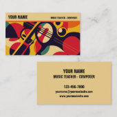 Retro Jazz Abstracte Muziek Professioneel Visitekaartje (Voorkant / Achterkant)