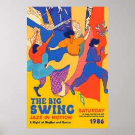 Retro Jazz Dance Art Print 1986 'The Big Swing'