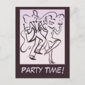 Retro jazz-leeftijdsgroep art deco-koppel dansfees briefkaart (Voorkant)