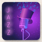 Retro Jazz Onderzetter met microfoon, Top Hat (Voorkant)