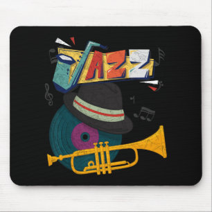 Retro Jazz Trompetten Grappige Muzikant Muziekfest Muismat