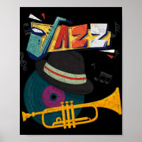 Retro Jazz Trompetten Grappige Muzikant Muziekfest