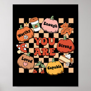 Retro Je bent pompoen Herfst School Counselor Beda Poster