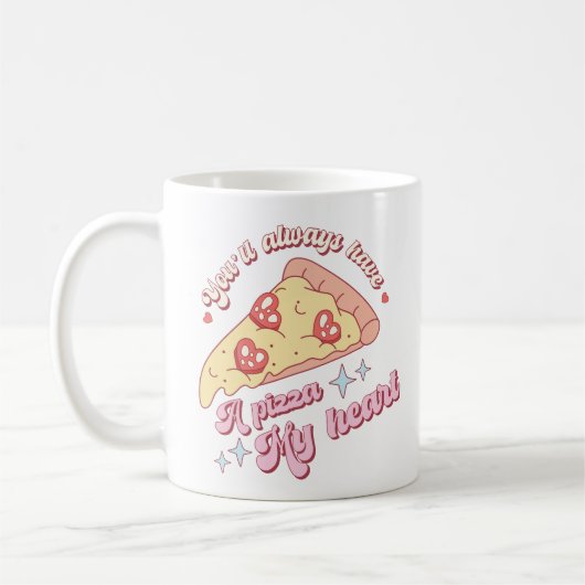 Retro Je hebt altijd een pizza mijn hart Mok (Links)