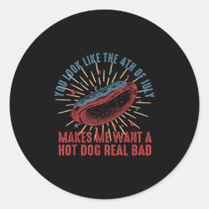 Retro je ziet eruit alsof de 4e juli me wil ronde sticker