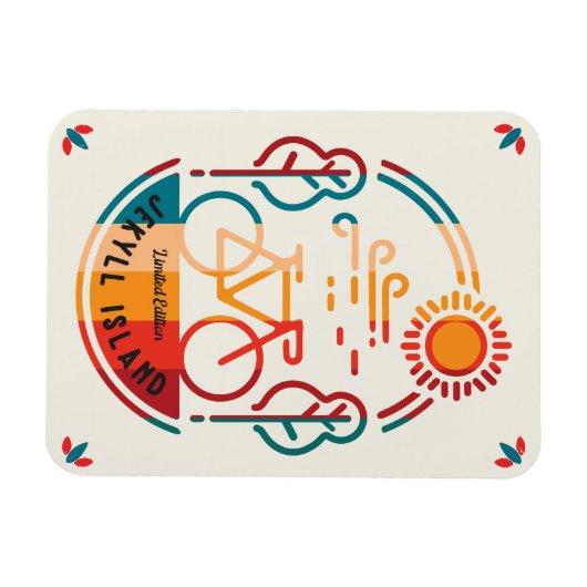 Retro Jekyll Island fietspad Magneet (Horizontaal)