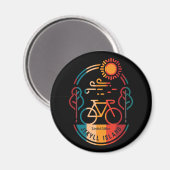 Retro Jekyll Island fietspad Magneet (Voorkant / Achterkant)