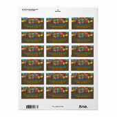 Retro Jellybeans Pop Kind Verjaardag Adresetikette Etiket (Full Sheet)