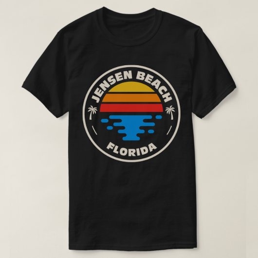Retro Jensen Beach Florida Beach Surf Embl T-shirt (Design voorkant)