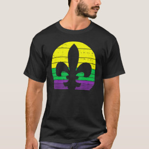 Retro Jester Pet Silhouette Mardi Gras Carnival. T-shirt