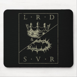 Retro Jesus Christelijk Lord & Redder Gr Muismat