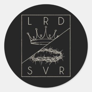 Retro Jesus Christelijk Lord & Redder Gr Ronde Sticker