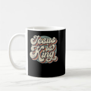 Retro Jesus is koning Christelijke bijbelse Mannen Koffiemok