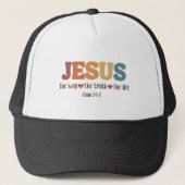Retro Jesus Trucker Hat Pet (Voorkant)