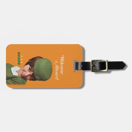 Retro Jet-Age Stewardess Bagagelabel (Voorkant horizontaal)