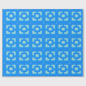 Retro Jet Blauwe Trellis Wrapping Paper instellen Cadeaupapier (Vlak)