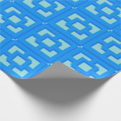 Retro Jet Blauwe Trellis Wrapping Paper instellen Cadeaupapier (Hoek)