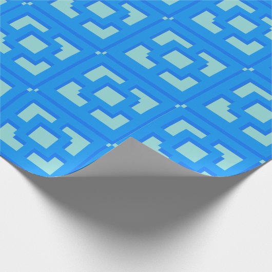 Retro Jet Blauwe Trellis Wrapping Paper instellen Cadeaupapier (Hoek)