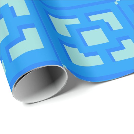 Retro Jet Blauwe Trellis Wrapping Paper instellen Cadeaupapier (Rol Hoek)
