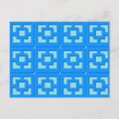 Retro Jet Set Blue Trellis Briefkaart (Voorkant)