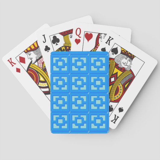 Retro Jet Set Blue Trellis Classic Paring Cards Pokerkaarten (Achterkant)