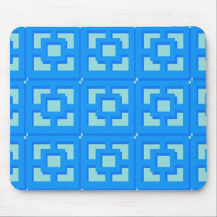 Retro Jet Set Blue Trellis Mousepad Muismat