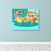 Retro Jeu de cartes pour femmes en toile étirée Im (Insitu (Plancher de Bois))