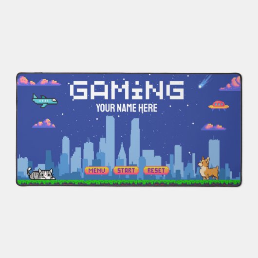Retro Jeu Pixel Art Desk Mat - Configuration du jo (Recto)