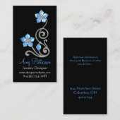 Retro jeweled Blue Design Visitekaartje (Voorkant / Achterkant)