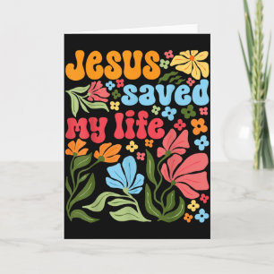 Retro Jezus Christus Heeft Mijn Leven Gered Boho B Kaart