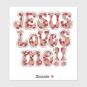 Retro Jezus houdt van mij Sticker (Vel)