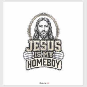 Retro Jezus Is Mijn Gabal Gravure Vectorontwerp Sticker
