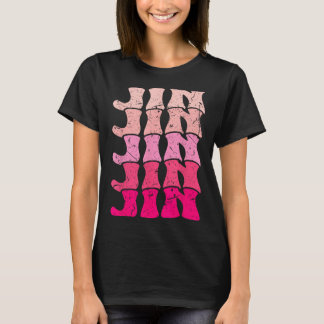 Retro Jin Gepersonaliseerde Naam Liefde Jin 80s Gr T-shirt