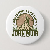 Retro John Muir Hike Ronde Button 7,6 Cm (Voorkant)