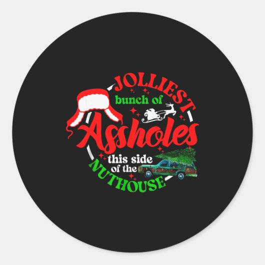 Retro Jolliest Bunch Of Holes This Side Of The Nut Ronde Sticker (Voorkant)