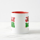 Retro Jolly Dada Custom Naam & Foto Kerstmis Mok (Midden)