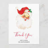  Retro Jolly Old Santa Claus Dank je Briefkaart (Voorkant)