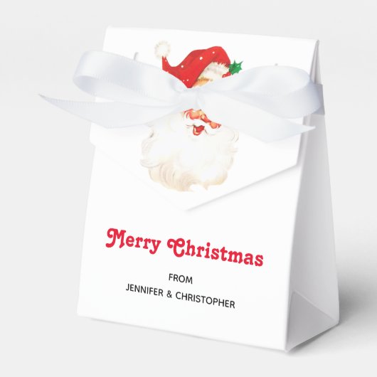 Retro Jolly Old Santa Claus Kerstmis Bedankdoosjes (Voorkant Zijde)