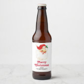  Retro Jolly Old Santa Claus Kerstmis Bier Etiket (Voorkant)