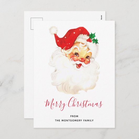 Retro Jolly Old Santa Claus Kerstmis Feestdagenkaart (Voorkant / Achterkant)