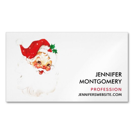  Retro Jolly Old Santa Claus Kerstmis Magnetisch Visitekaartje (Voorkant)