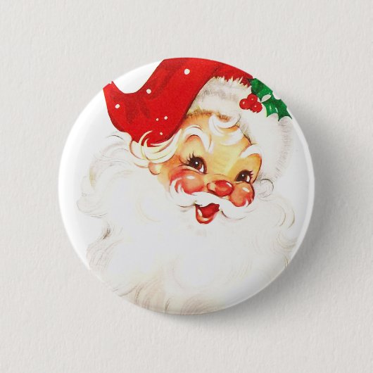  Retro Jolly Old Santa Claus Kerstmis Ronde Button 5,7 Cm (Voorkant)