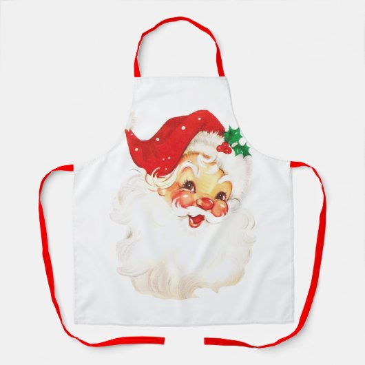 Retro Jolly Old Santa Claus Kerstmis Schort (Voorkant)