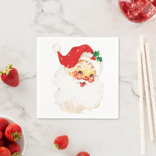  Retro Jolly Old Santa Claus Kerstmis Servet (Insitu)